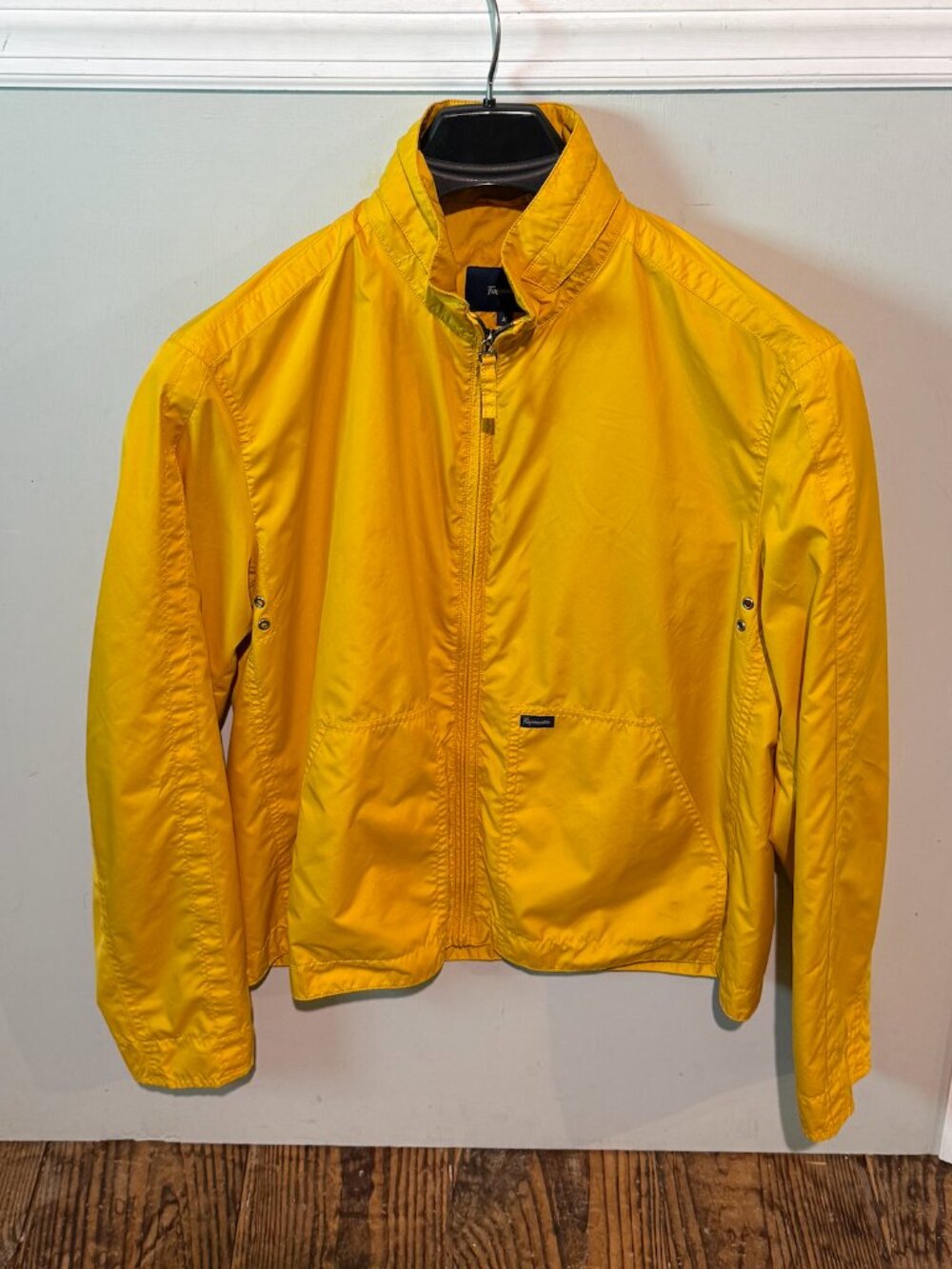 Faconnable Full Zip Harrington Jacket Lightweight Yellow Mens Size Medium RARE